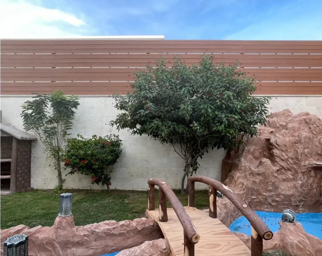 F102 WPC Privacy Wall (Brown WPC Color, Single Side)